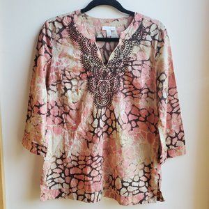 Charter Club Printed Tunic Size Small